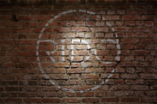 Backsteine, rot, weißer Kreis, RIDO, 